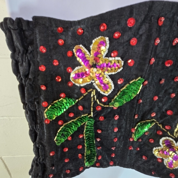 Vtg Maimoon Bali All Over Sequins Corset Bustier Zip Front - Picture 9 of 10